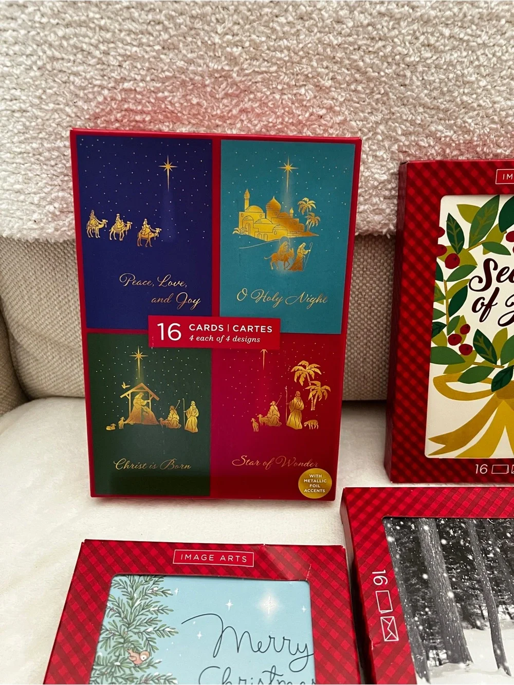 Lot of Five Christmas Holiday Cards 16 count in each box